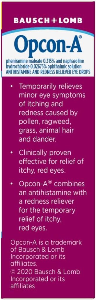 Allergy Eye Drops by Bausch  Lomb, for Itch  Redness Relief, 15 mL (Pack of 2), Packaging May Vary