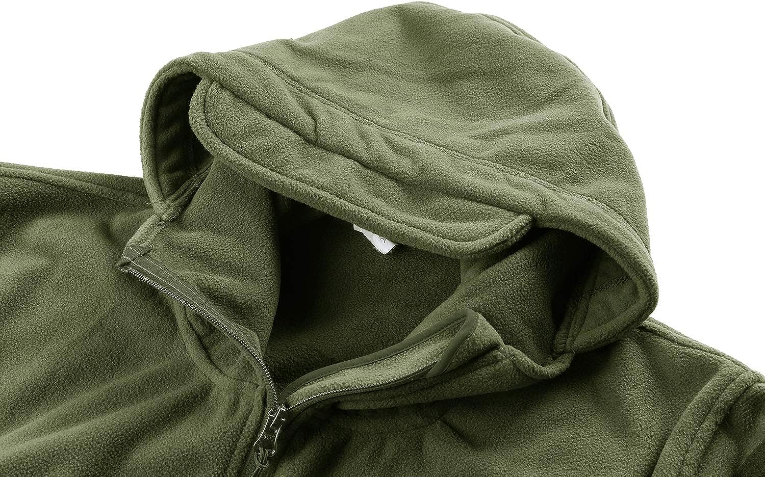 CRYSULLY Mens Military Tactical Sport Warm Fleece Hooded Outdoor Adventure Jacket Coats