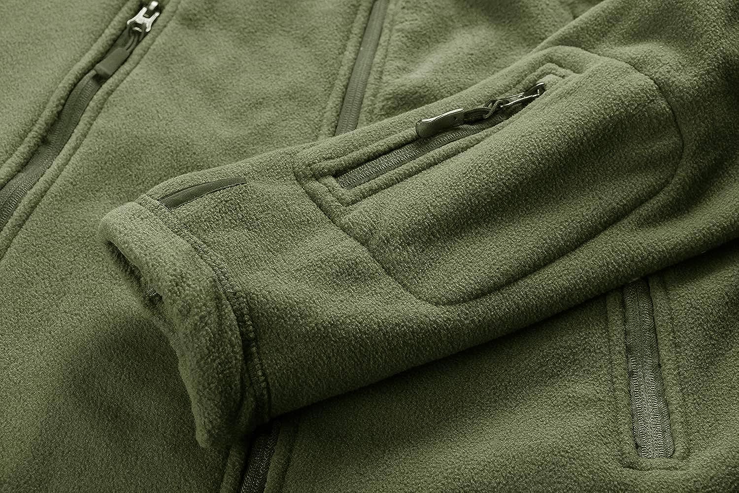 CRYSULLY Mens Military Tactical Sport Warm Fleece Hooded Outdoor Adventure Jacket Coats