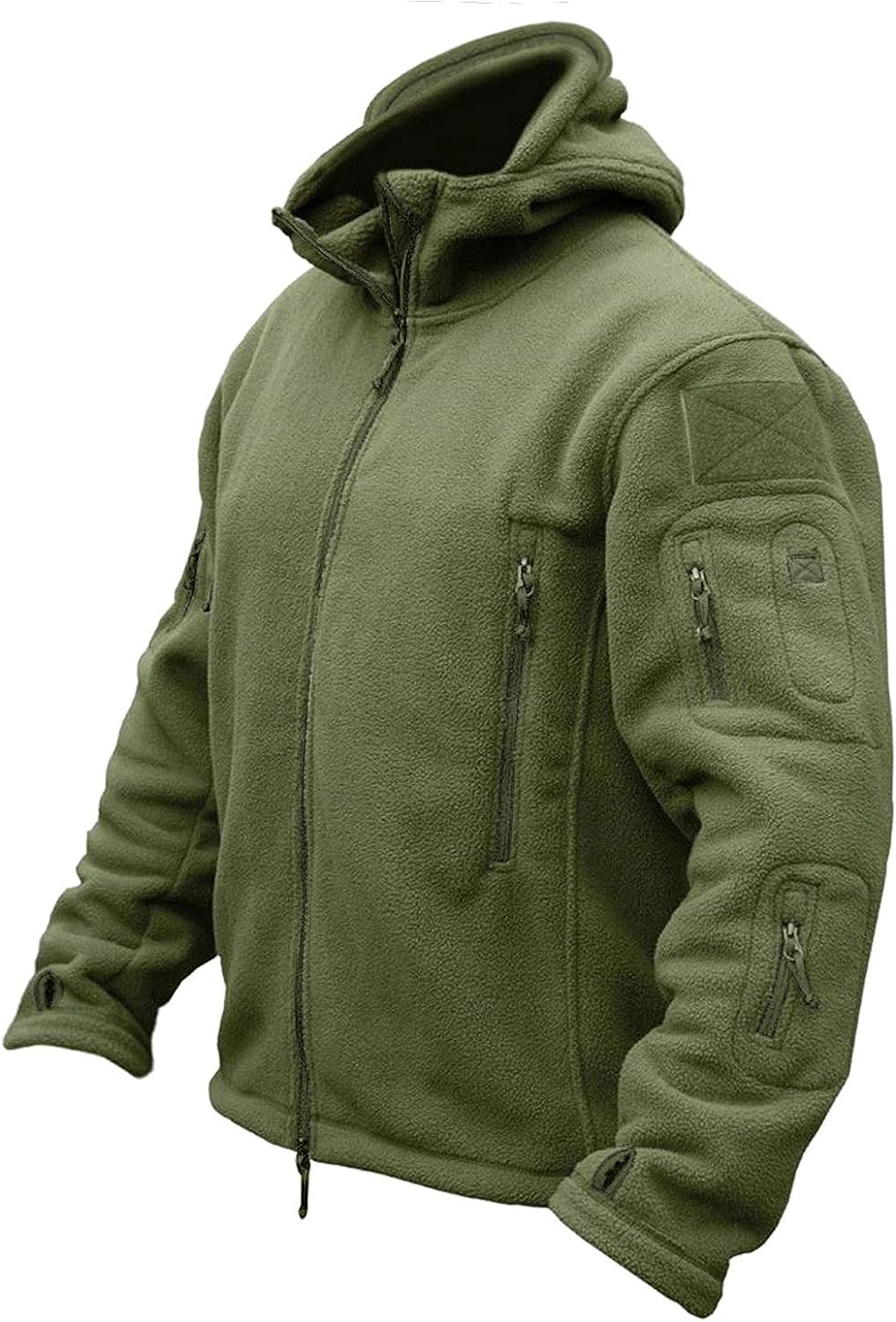 CRYSULLY Mens Military Tactical Sport Warm Fleece Hooded Outdoor Adventure Jacket Coats