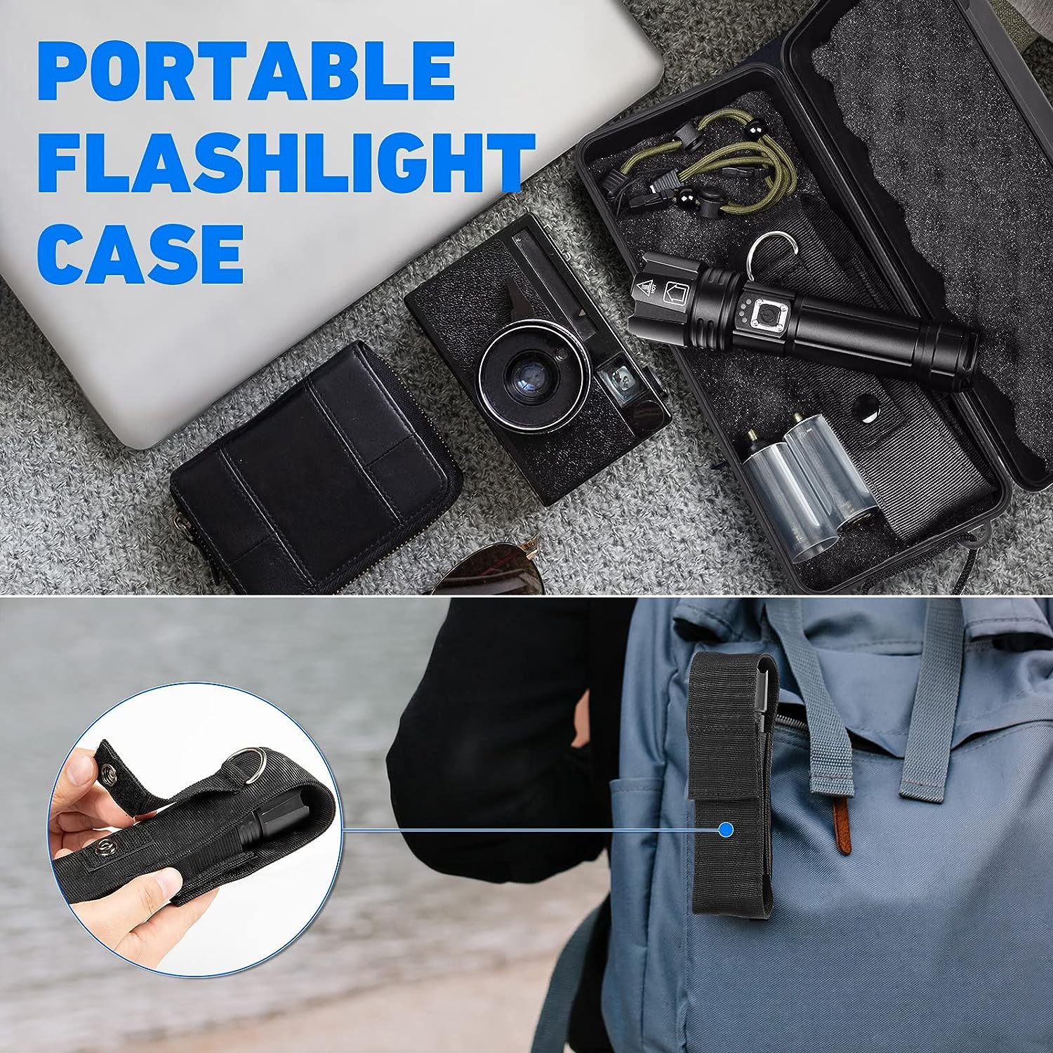 Led Brightest Flashlights High Lumens Rechargeable, 200,000 Lumens Super Bright Flashlight High Powered Flashlights, Waterproof Flash Light with Cases for Emergency Camping (2PCS)