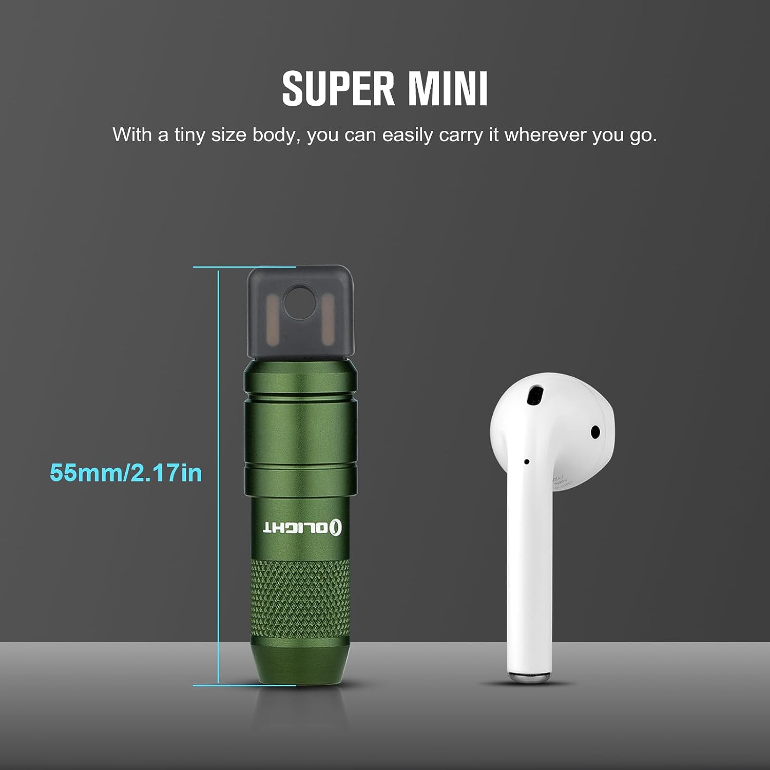 OLIGHT IMINI 2 EDC Rechargeable Keychain Flashlight, 50 Lumens Compact and Portable Mini Light, Tiny LED Keyring Lights with Built-in Battery Ideal for Everyday Carry and Emergencies (OD Green)