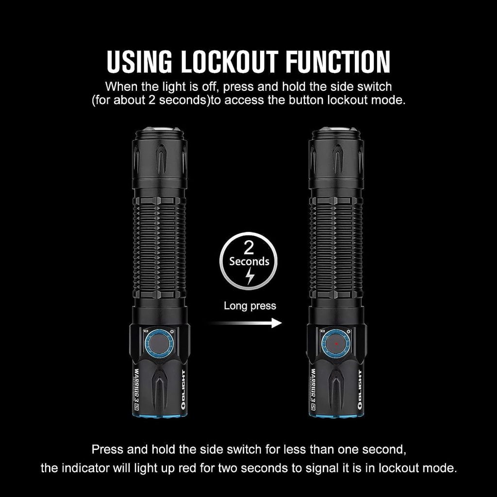 OLIGHT Warrior 3S 2300 Lumens Rechargeable Tactical Flashlight, Compact Dual-Switches LED Bright Light with Proximity Sensor, Powered by Customized Battery for Emergency, EDC and Searching (Black)