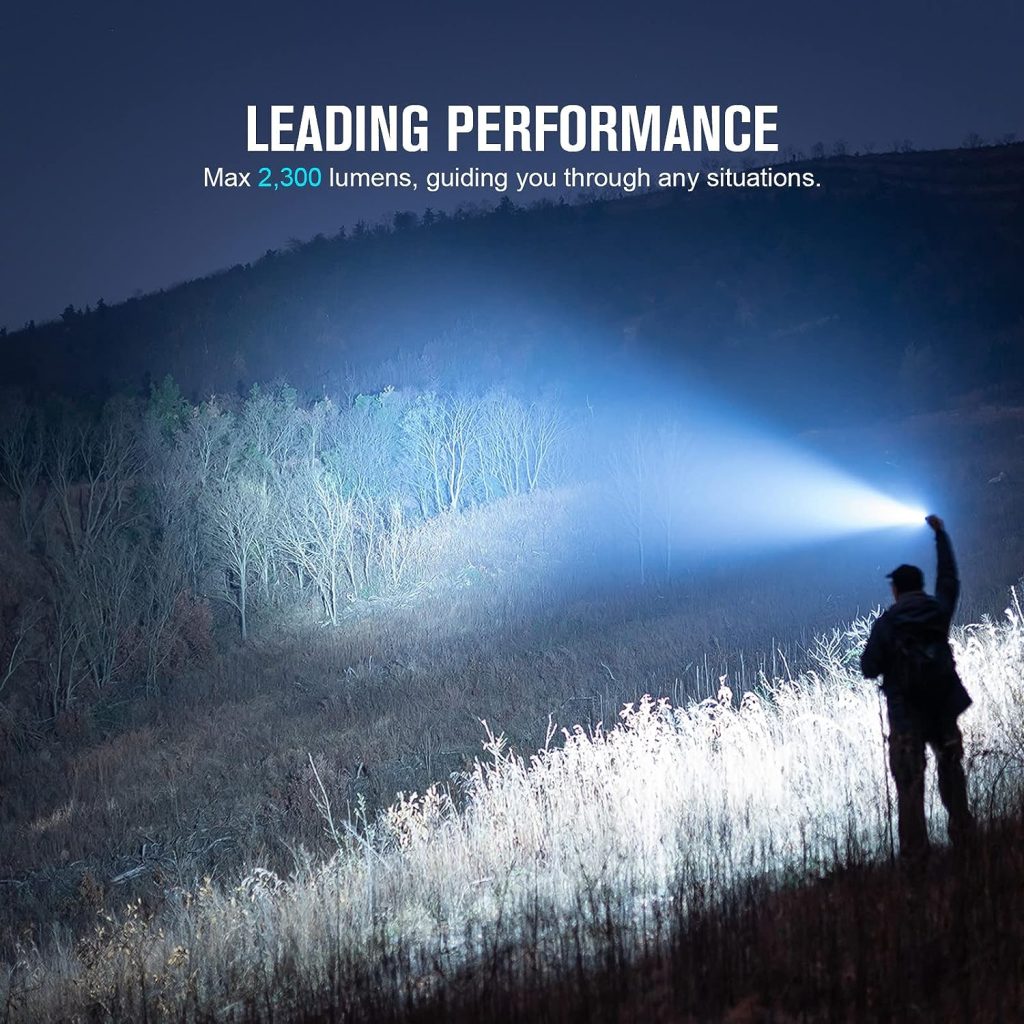 OLIGHT Warrior 3S 2300 Lumens Rechargeable Tactical Flashlight, Compact Dual-Switches LED Bright Light with Proximity Sensor, Powered by Customized Battery for Emergency, EDC and Searching (Black)