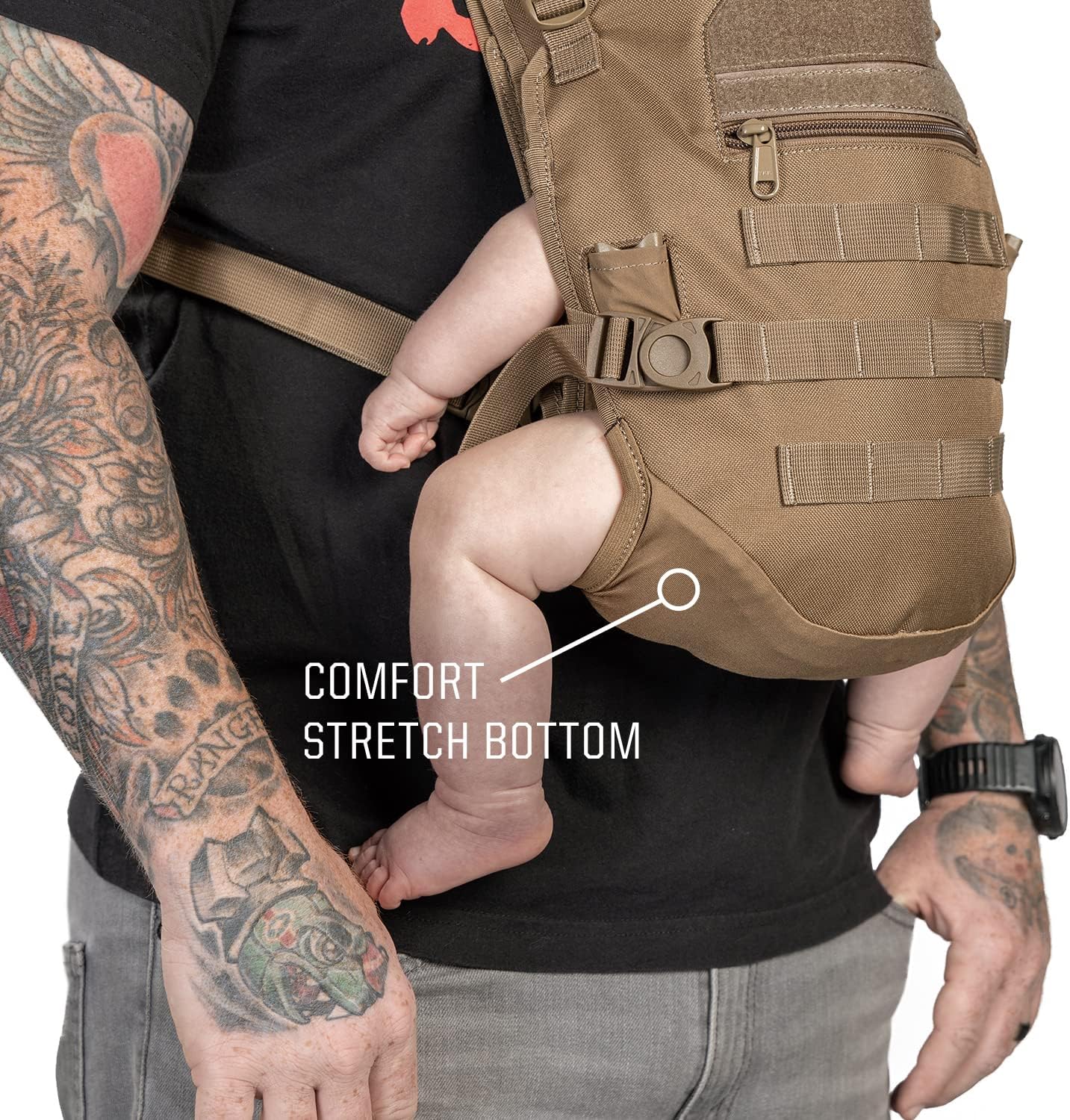 TBG - Mens Tactical Baby Carrier for Infants and Toddlers 8-33 lbs - Compact (Ranger Green)