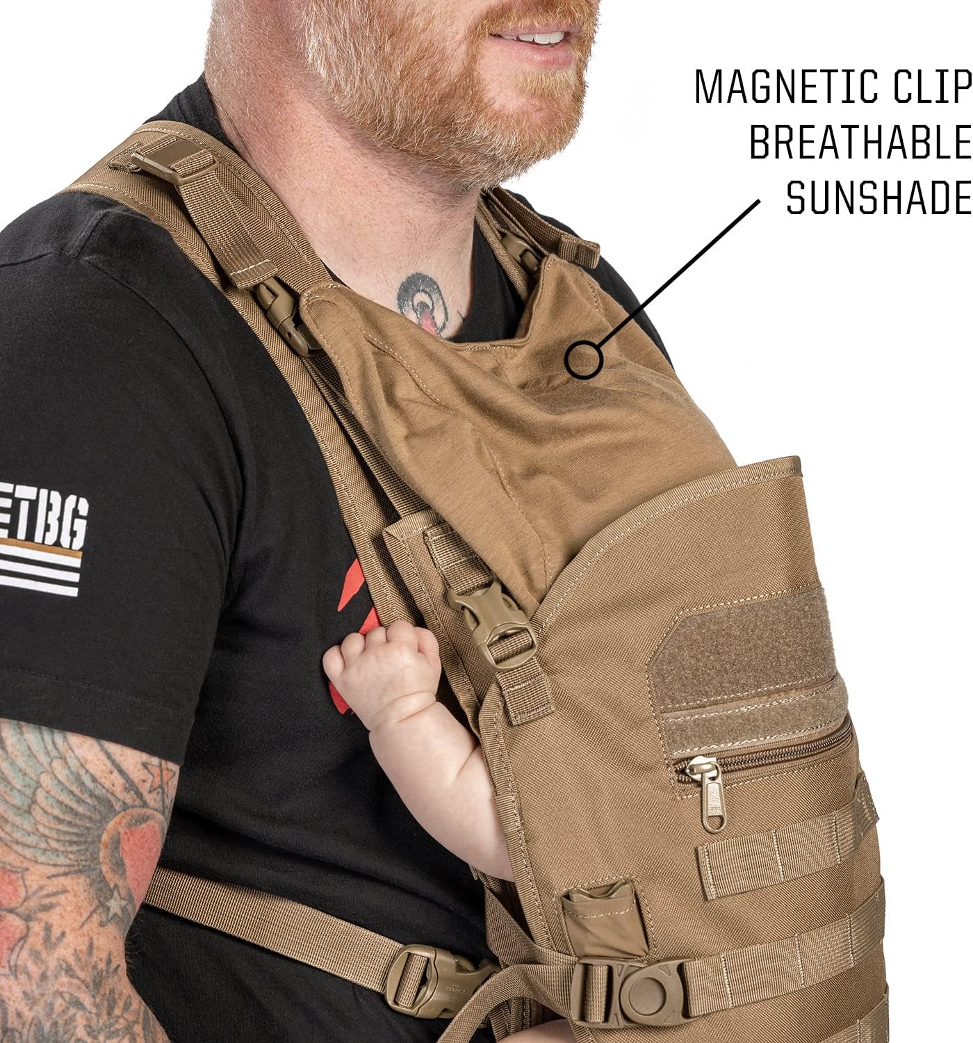 TBG - Mens Tactical Baby Carrier for Infants and Toddlers 8-33 lbs - Compact (Ranger Green)